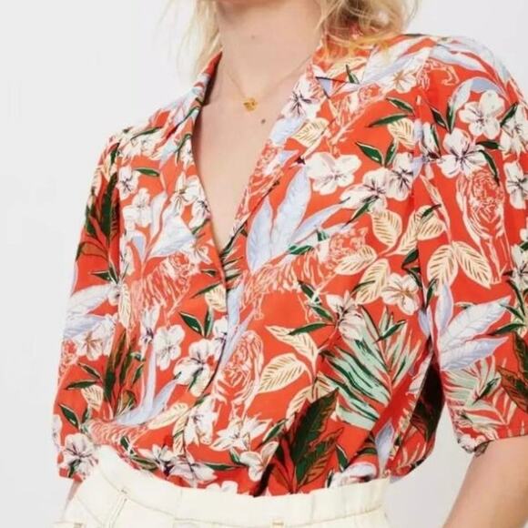 Maje Tops - MAJE PARIS $298 Tropical Beach Summer Floral Blouse Top Shirt – Size US Large